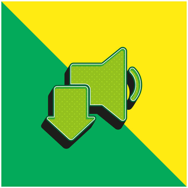 Arrow Green and yellow modern 3d vector icon logo