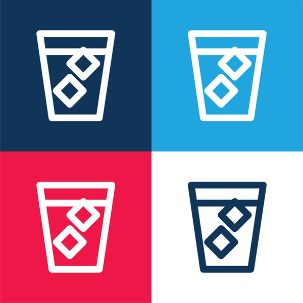 Большой спирит синий и красный четыре цвета минимальный набор значков