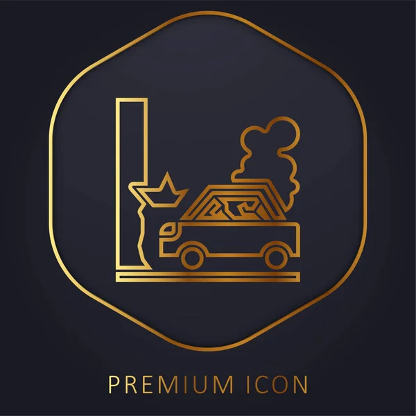 stock vector Accident golden line premium logo or icon