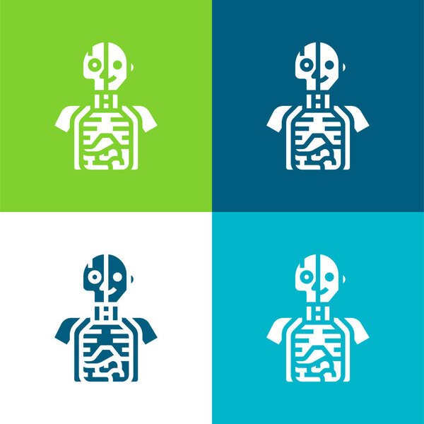 Anatomy Flat four color minimal icon set