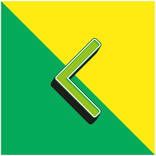 Back Arrow Green and yellow modern 3d vector icon logo
