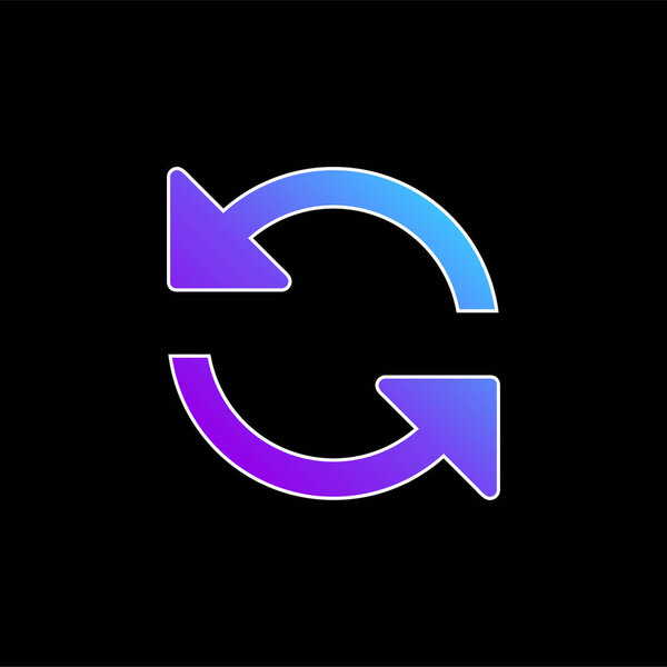 Arrows Couple Counterclockwise Rotating Symbol blue gradient vector icon