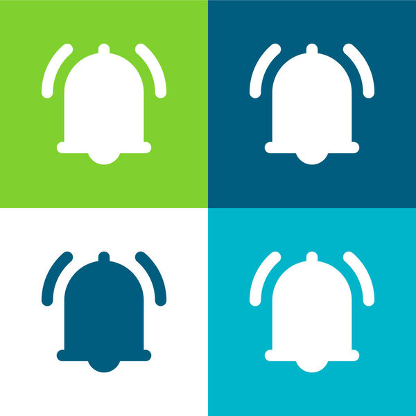 Тревога Плоский четырехцветный минимальный набор значков