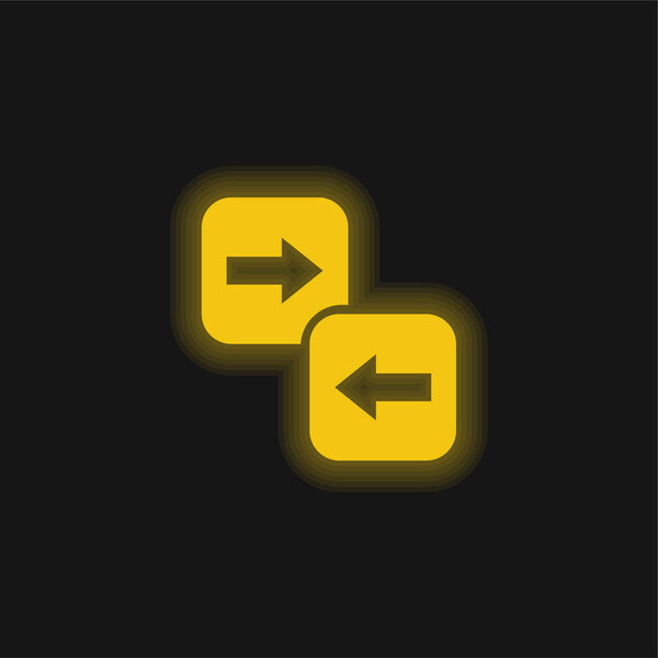 Желтая светящаяся неоновая иконка