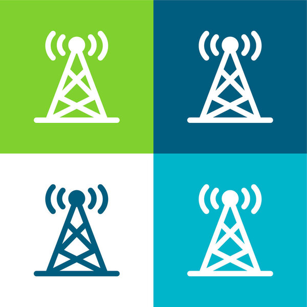 Антенна Плоский четырехцветный минимальный набор значков