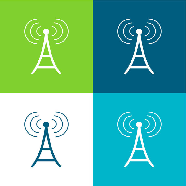 Антенна Плоский четырехцветный минимальный набор значков