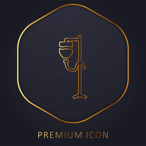 Blood Transfusion golden line premium logo or icon