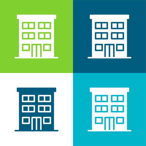 Плоский четырехцветный минимальный набор иконок