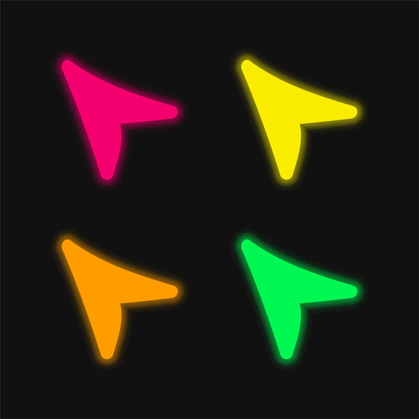 Иконка светящегося неонового вектора стрелки