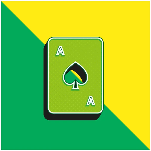 Ace Spades Green Yellow Modern Vector Icon Logo Stock Illustration