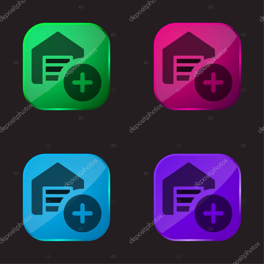 Add four color glass button icon