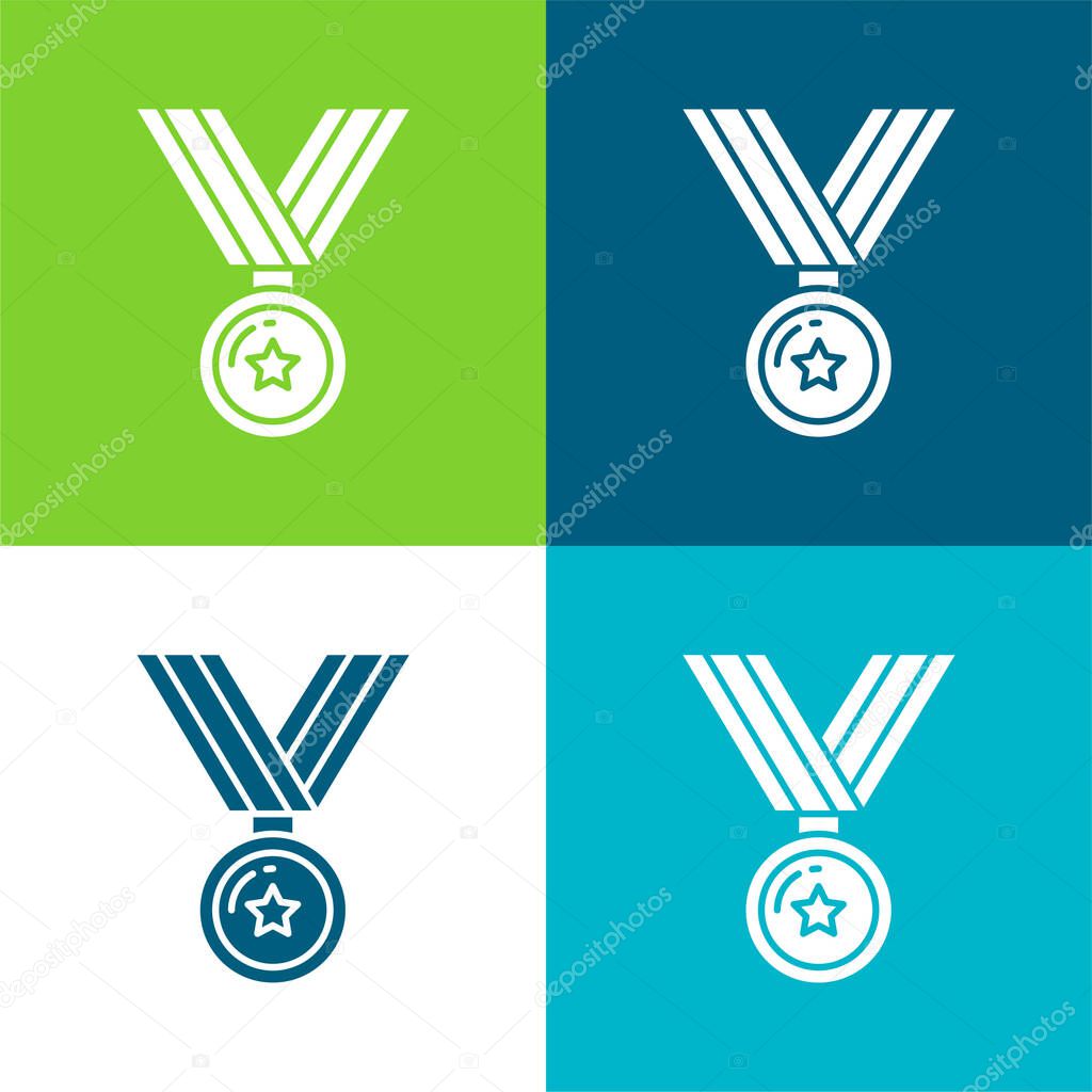 Award Flat four color minimal icon set