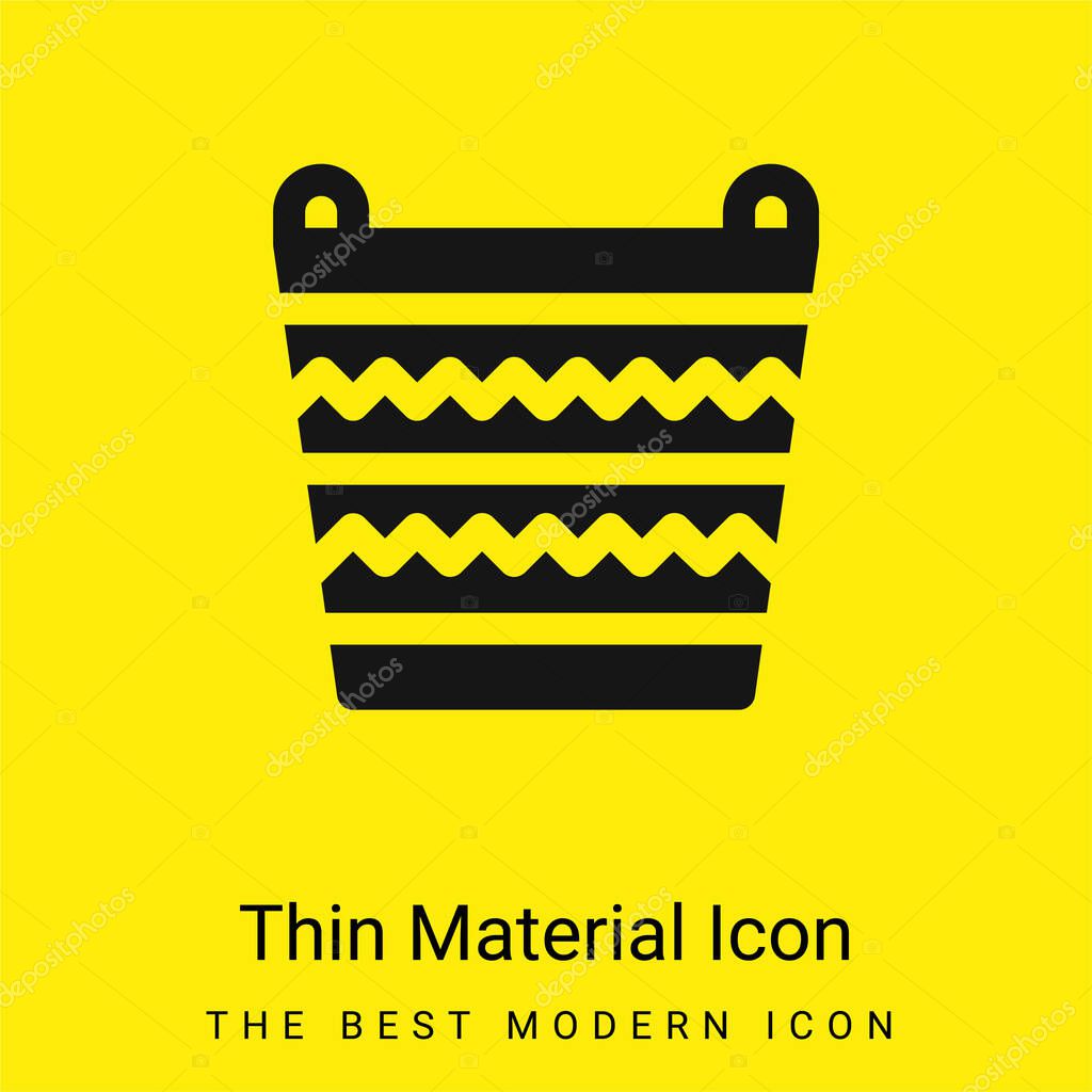 Basket minimal bright yellow material icon