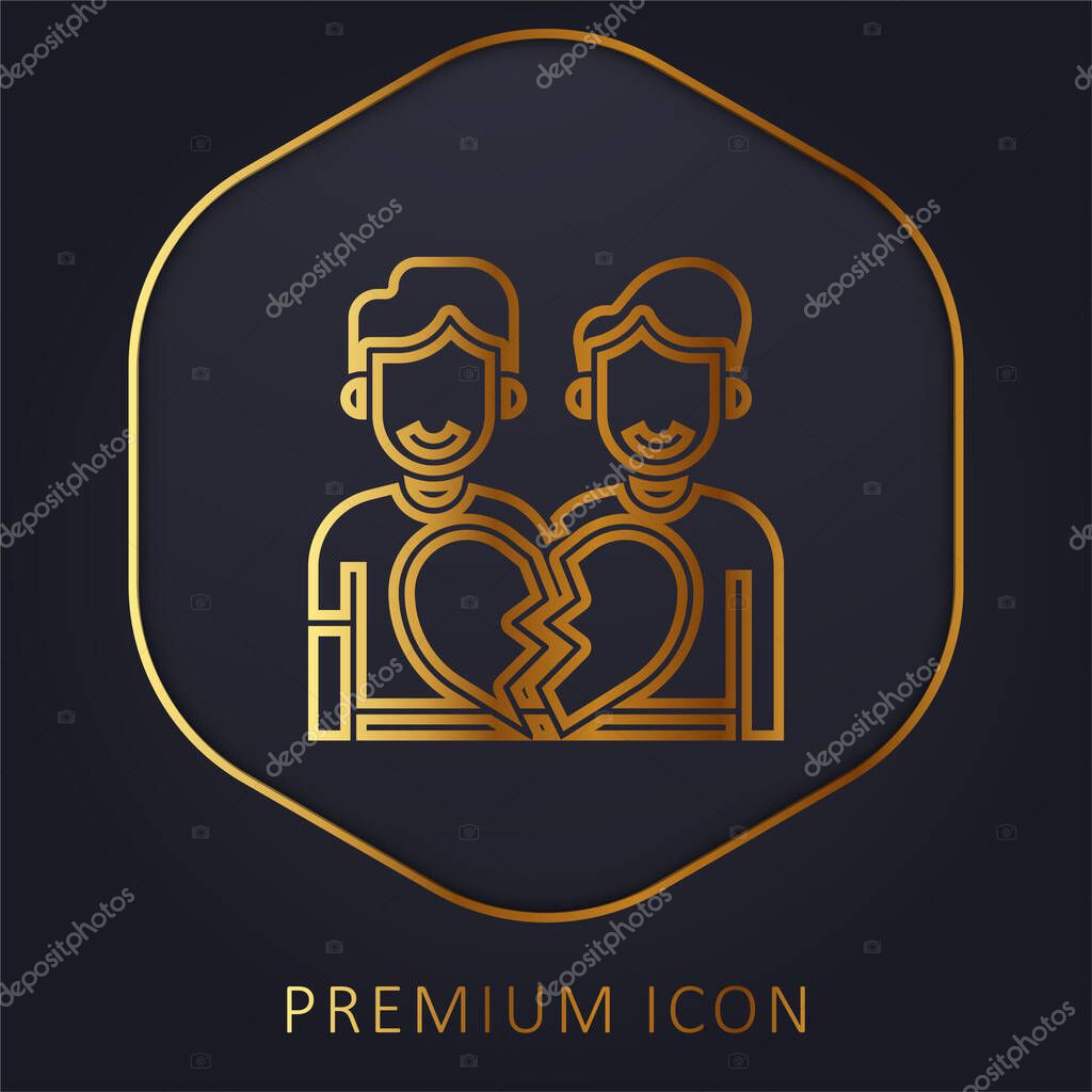 Anti Gay golden line premium logo or icon