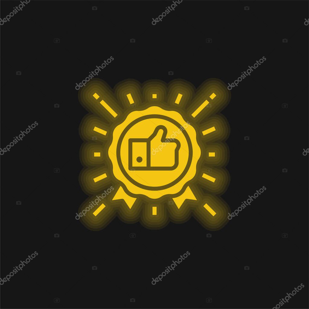 Best Seller yellow glowing neon icon