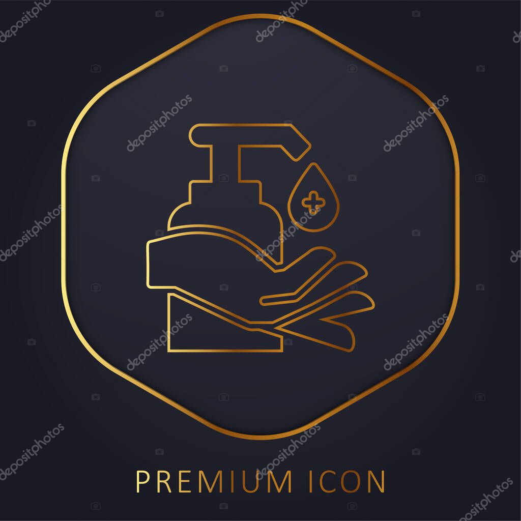 Alcohol golden line premium logo or icon