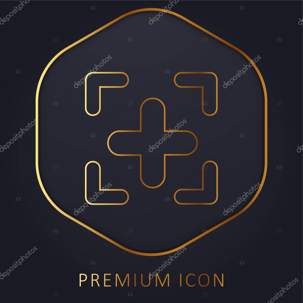 Add Icon golden line premium logo or icon