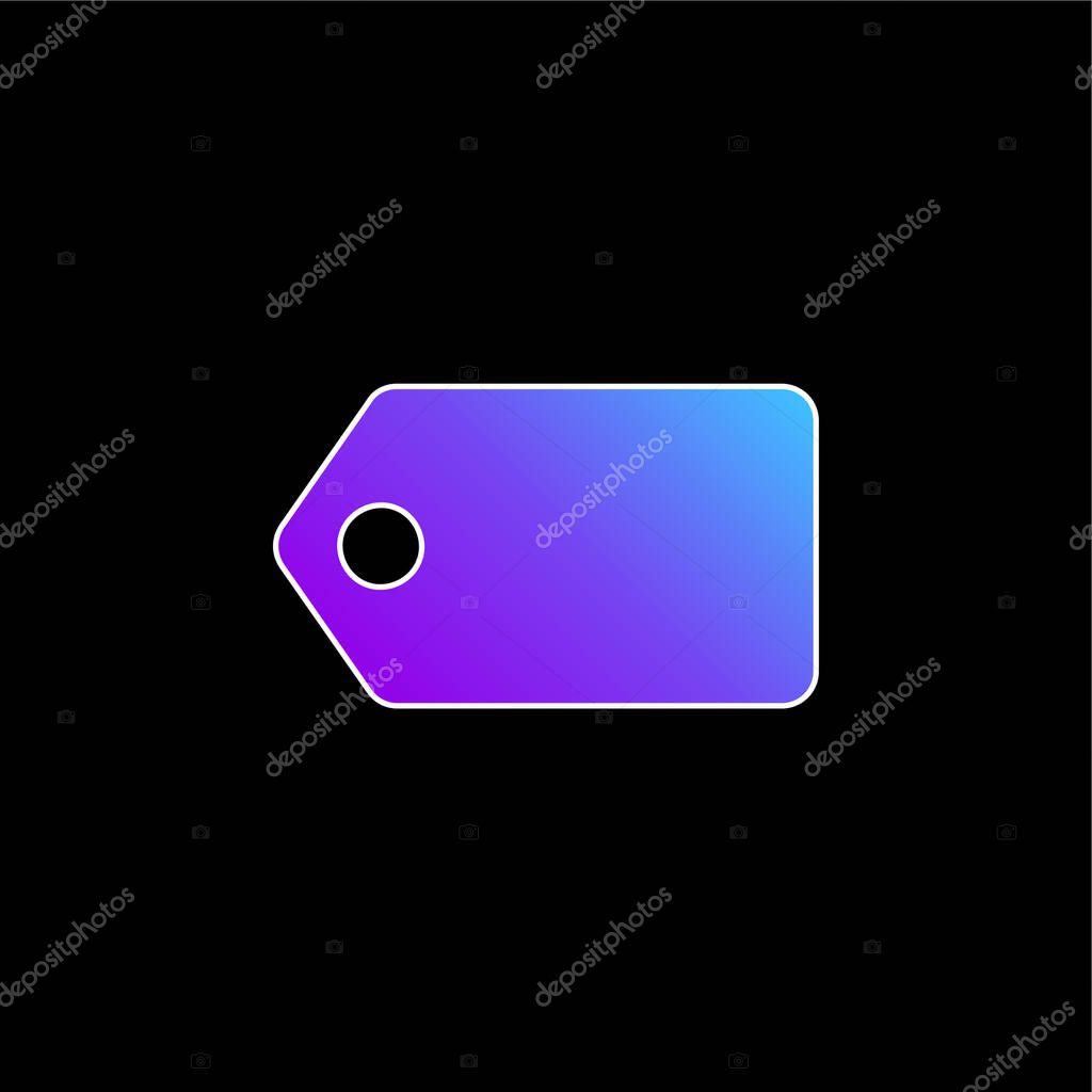 Black Label In Horizontal Position blue gradient vector icon