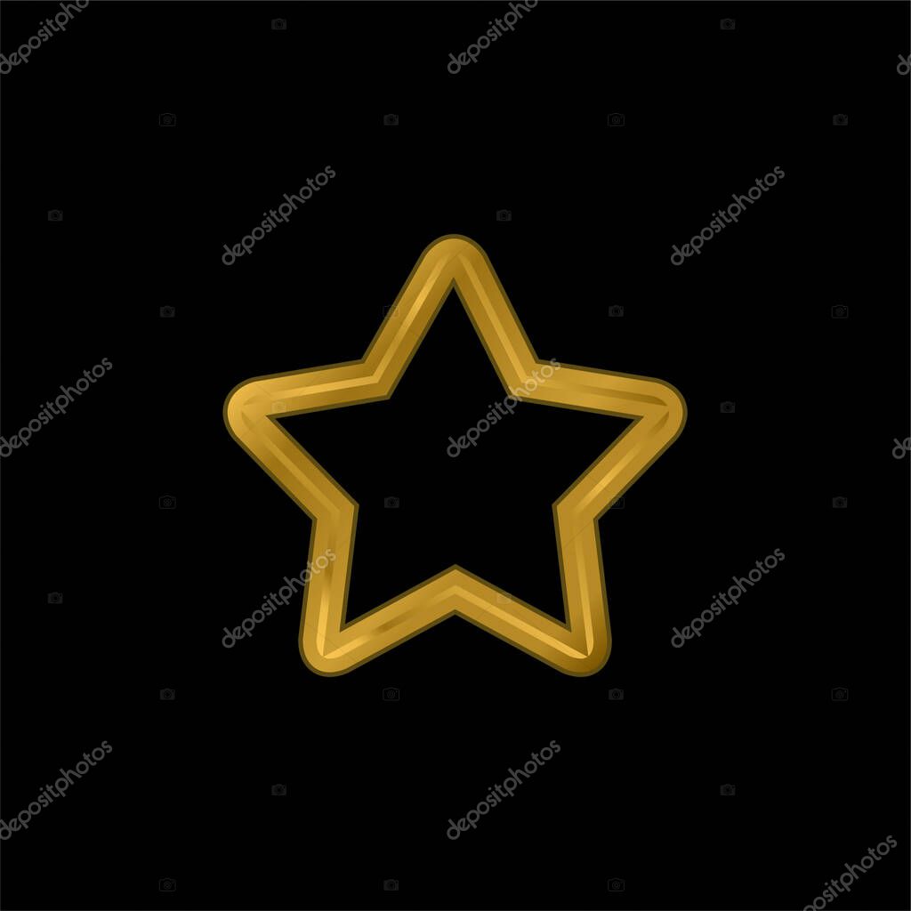1 Star gold plated metalic icon or logo vector