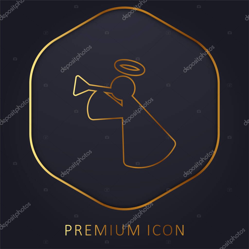 Angel golden line premium logo or icon