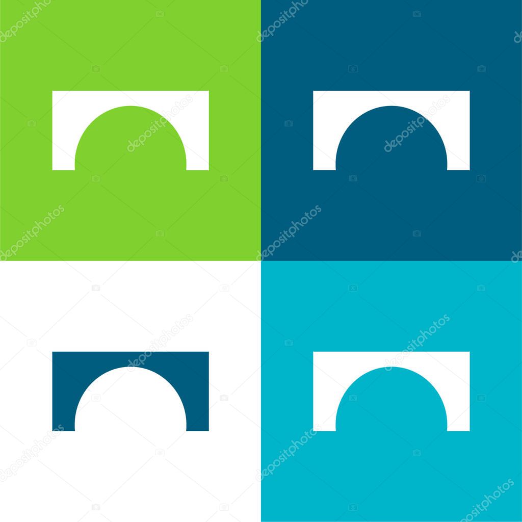 Arch Flat four color minimal icon set