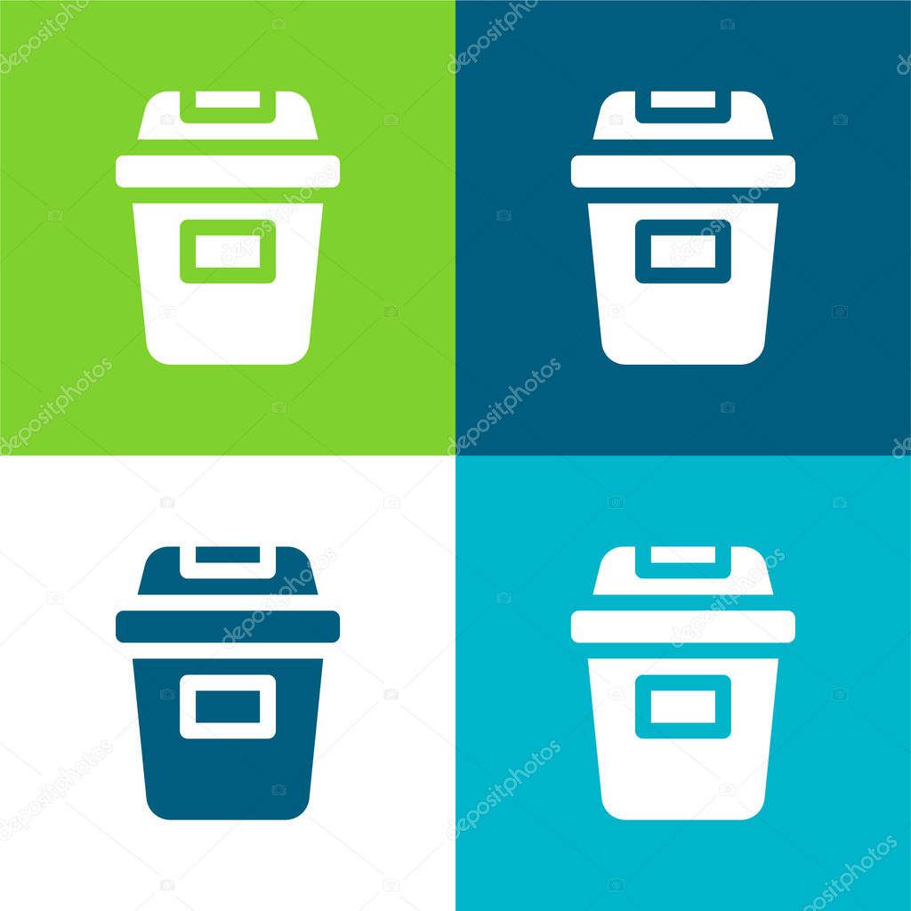 Bin Flat four color minimal icon set
