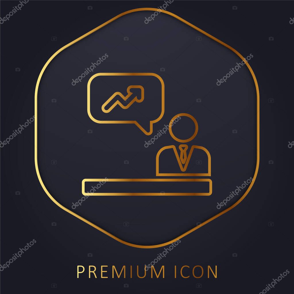 Analytics golden line premium logo or icon