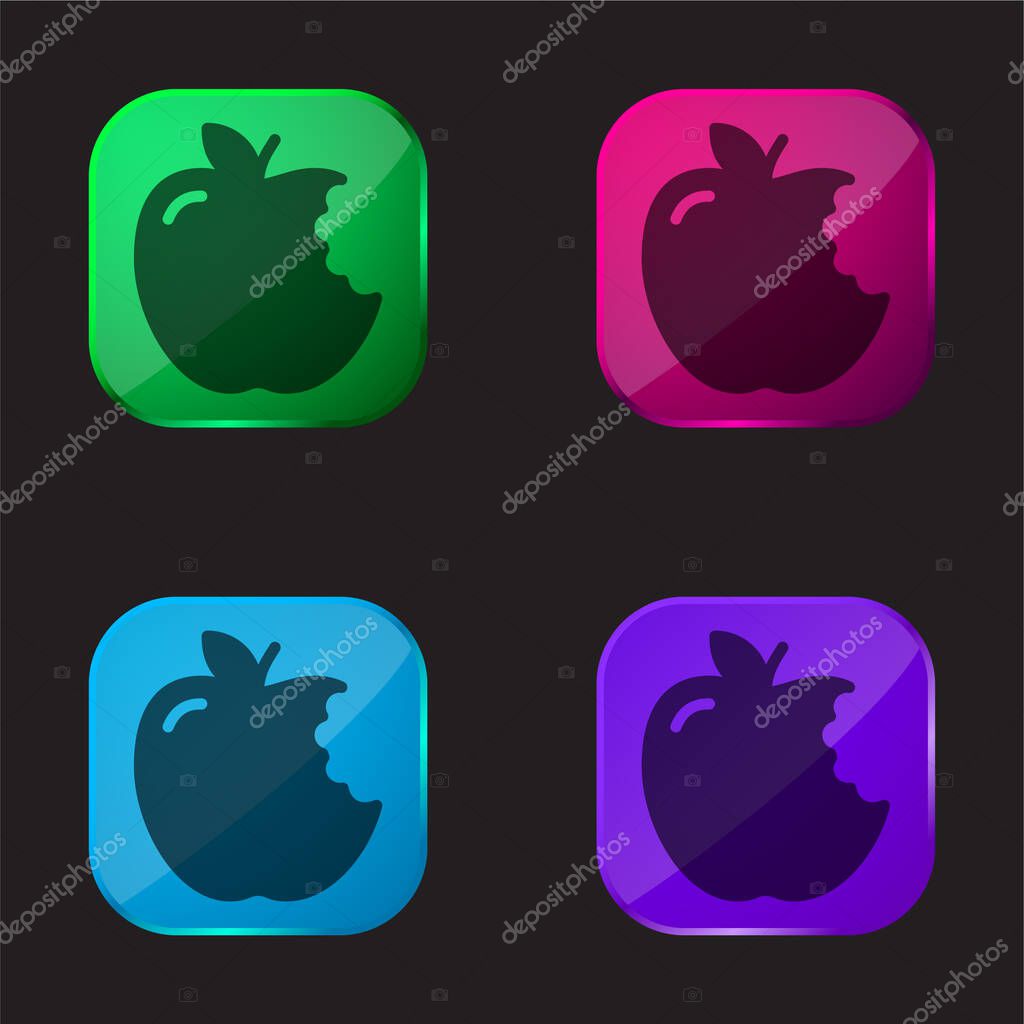 Apple four color glass button icon