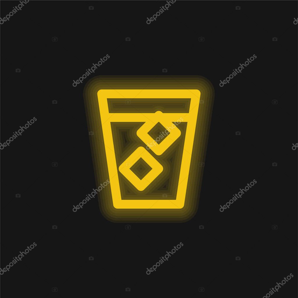 Big Spirit yellow glowing neon icon