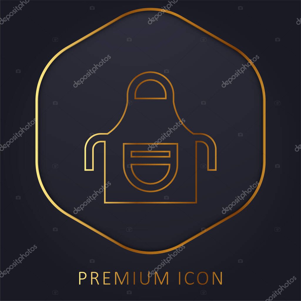 Apron golden line premium logo or icon
