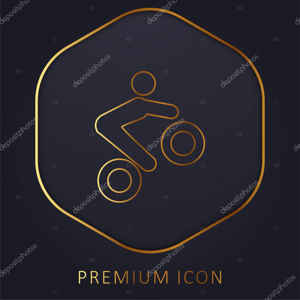 Bike Tricks golden line premium logo or icon