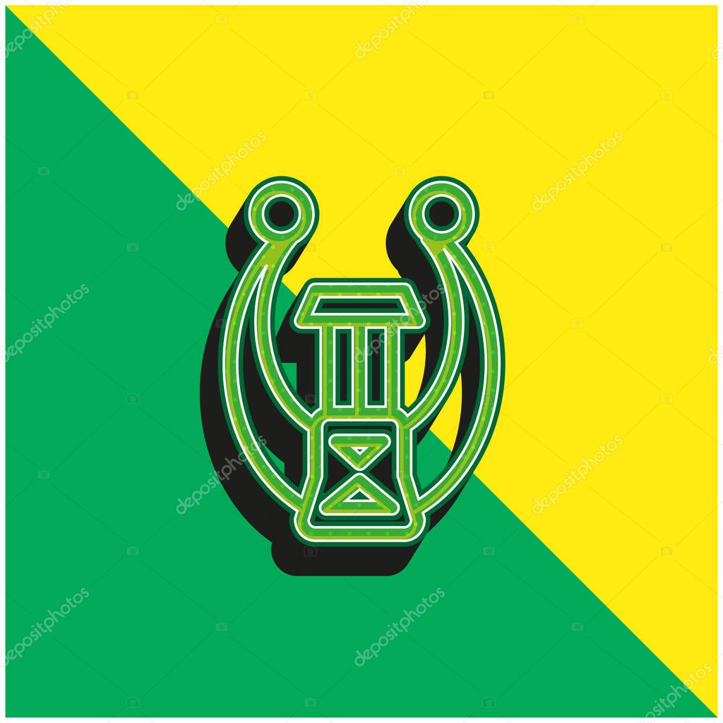Antique Museum Piece Green and yellow modern 3d vector icon logo