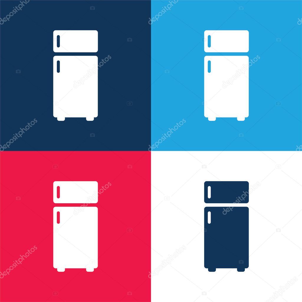 Big Fridge blue and red four color minimal icon set