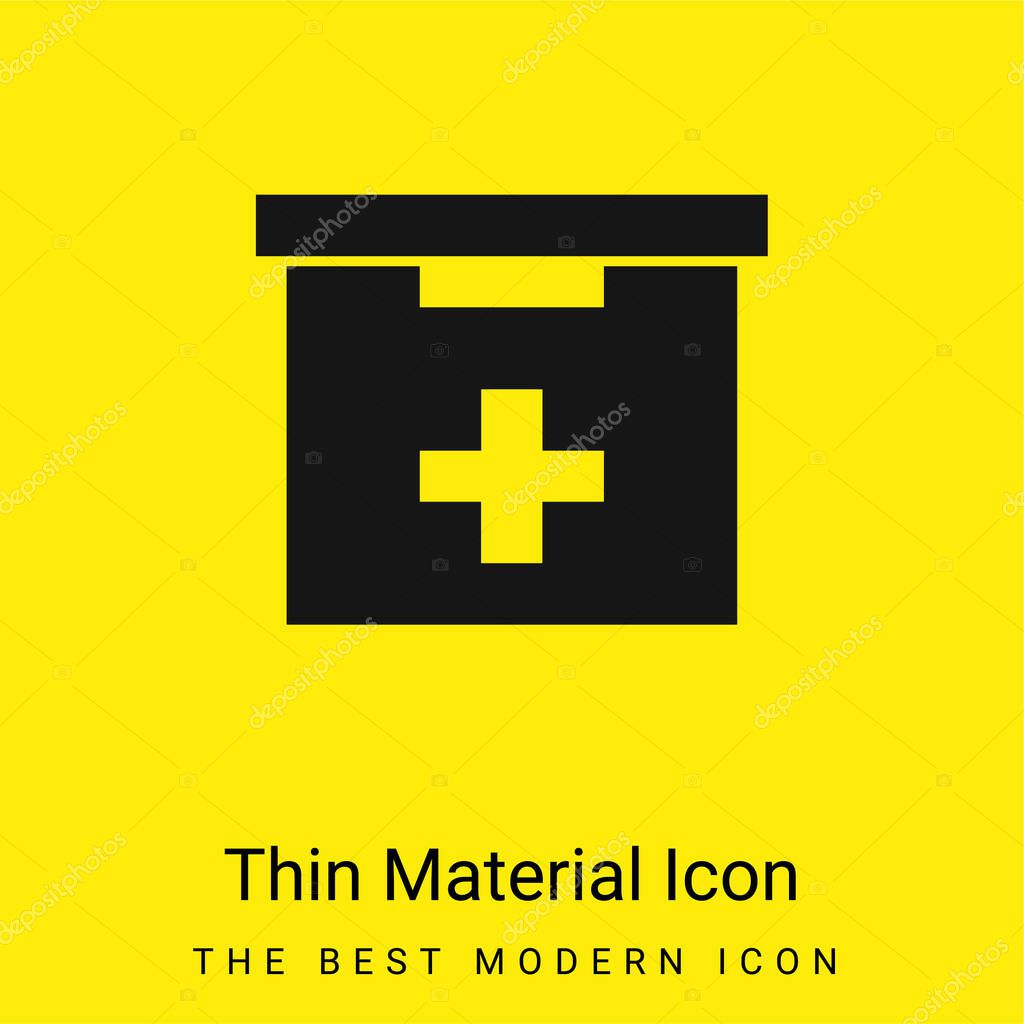 Bathroom First Aid Kit Box minimal bright yellow material icon