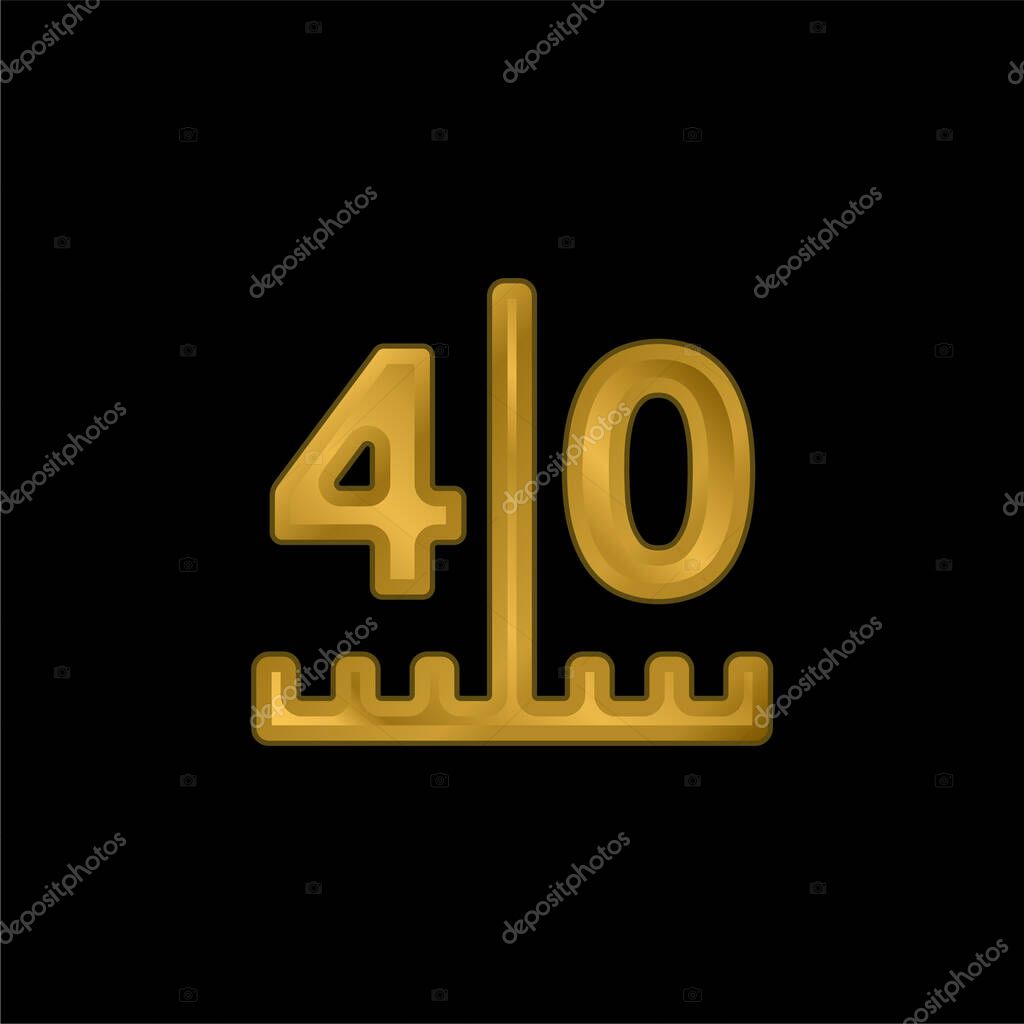 American Football Scores Numbers gold plated metalic icon or logo vector
