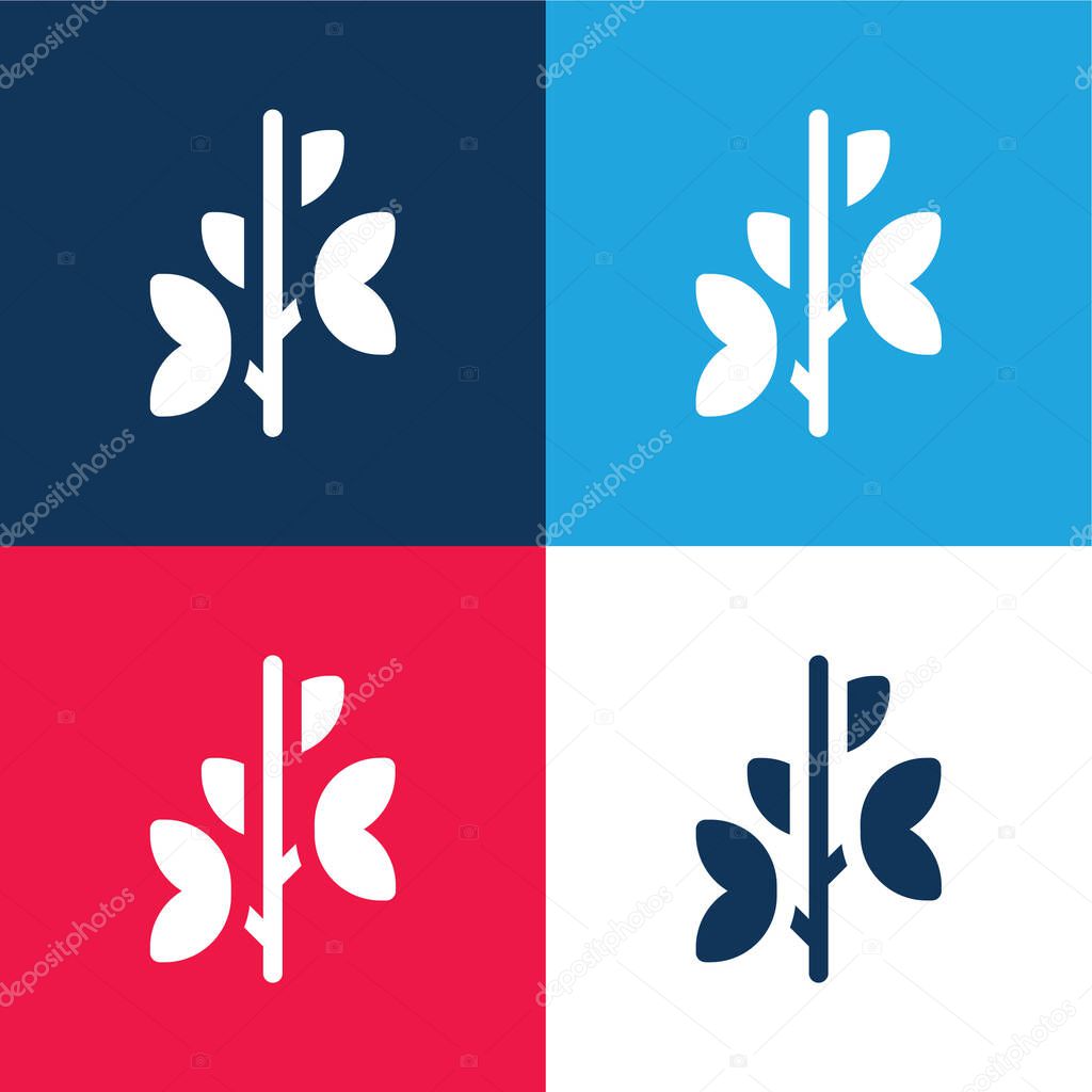 Branch blue and red four color minimal icon set