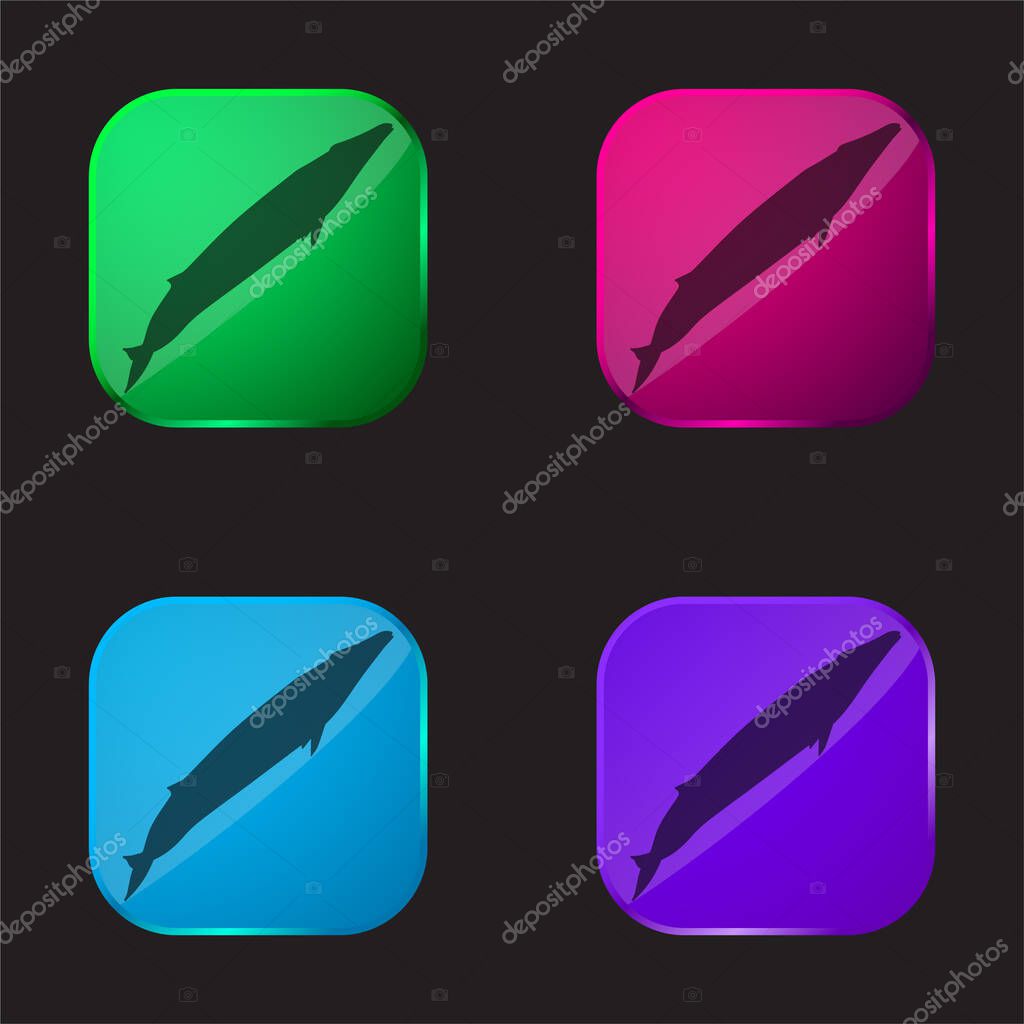 Blue Whale Shape four color glass button icon