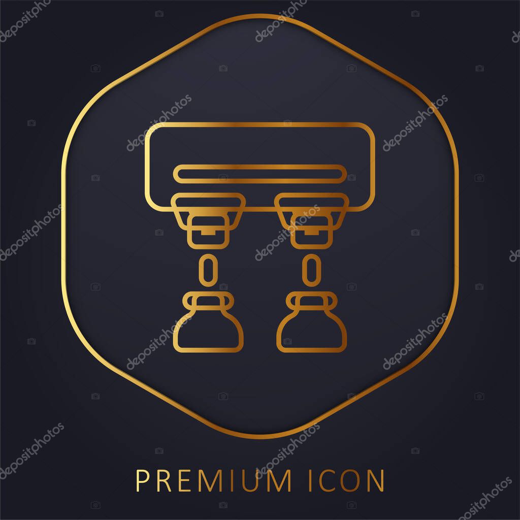 Assembly Line golden line premium logo or icon