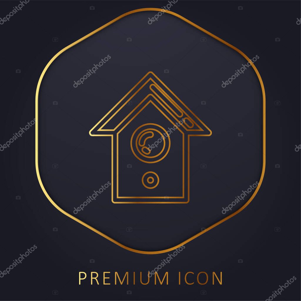 Bird House golden line premium logo or icon