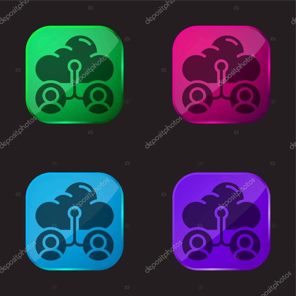 Accounts four color glass button icon