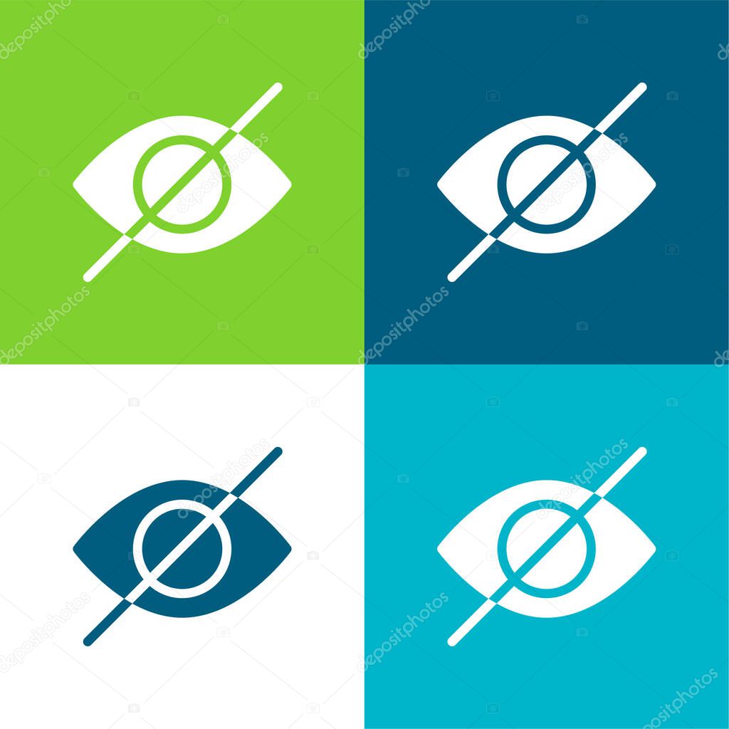 Blind Flat four color minimal icon set