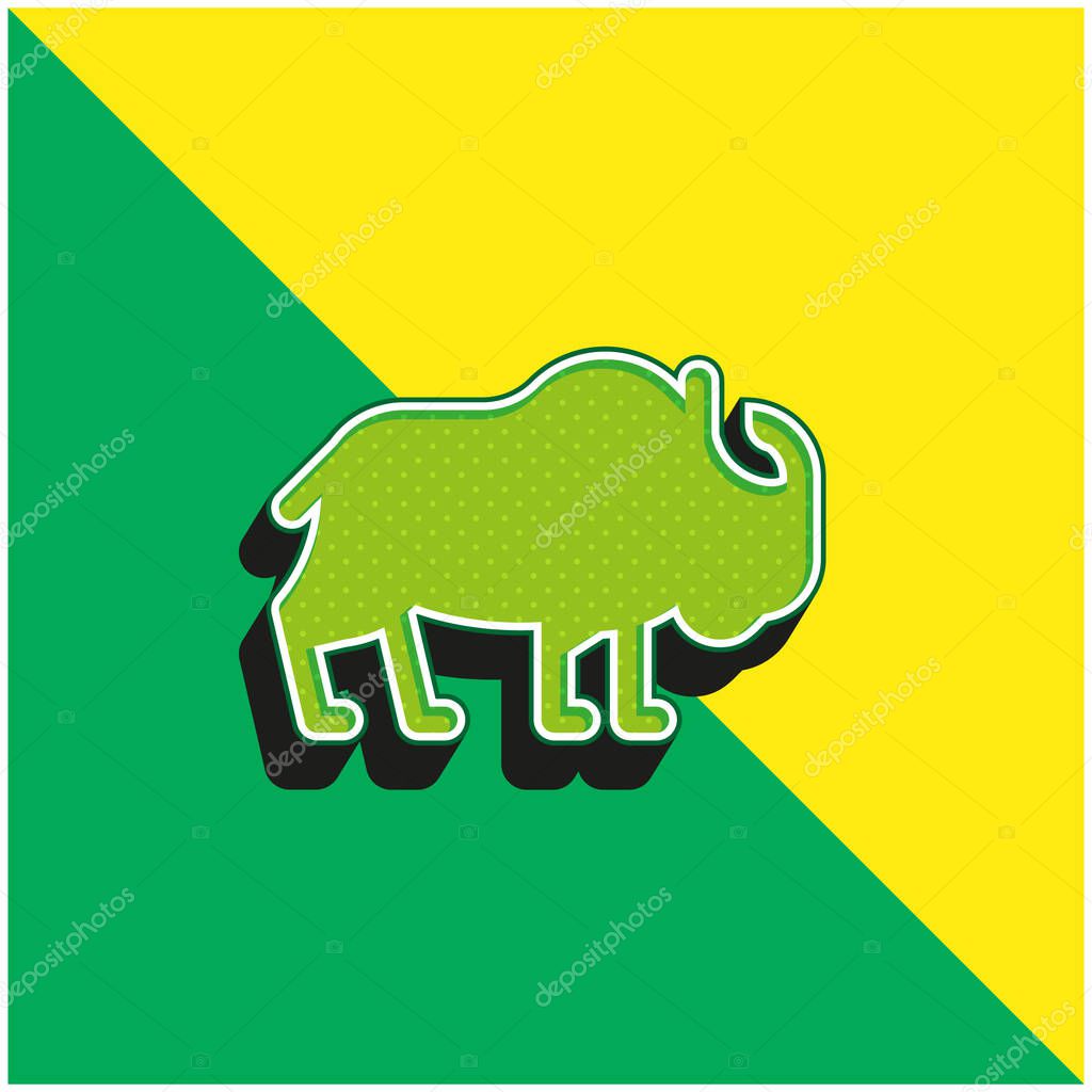 Bison Green and yellow modern 3d vector icon logo