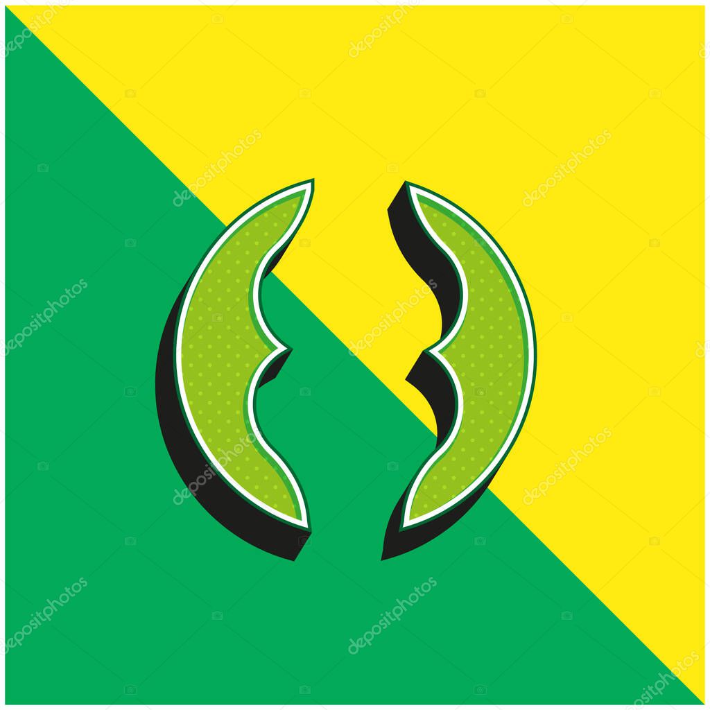 Articulation Green and yellow modern 3d vector icon logo