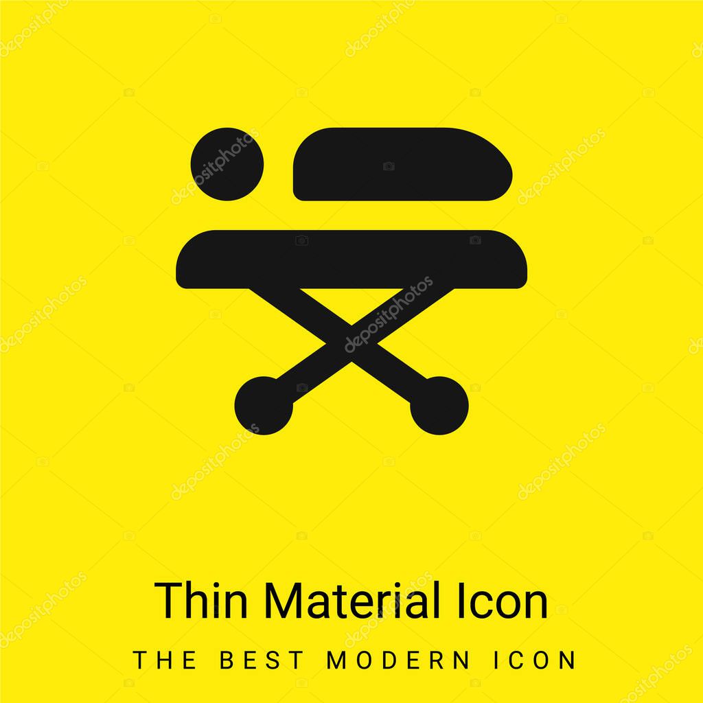 Bed minimal bright yellow material icon
