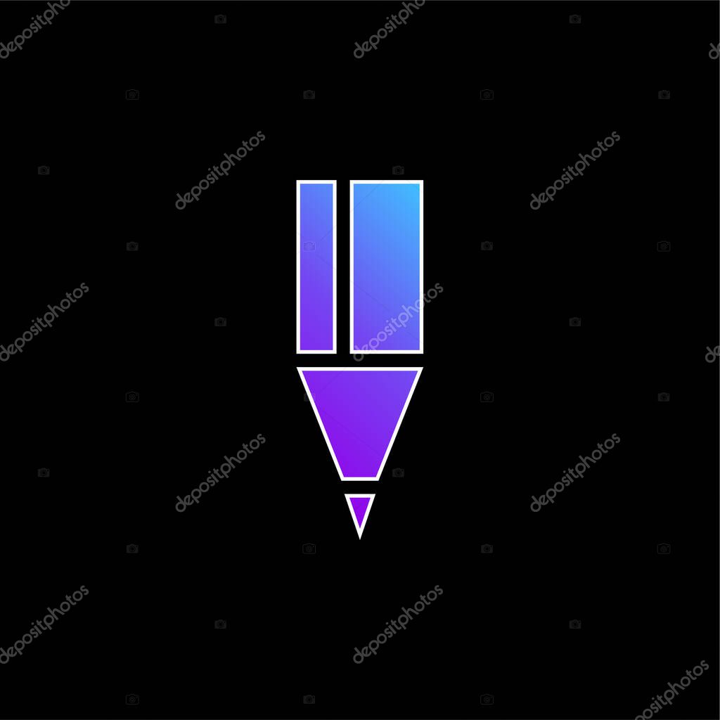 Black Pencil Tip blue gradient vector icon