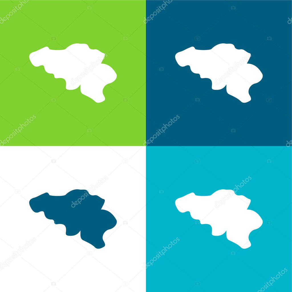 Belgium Flat four color minimal icon set