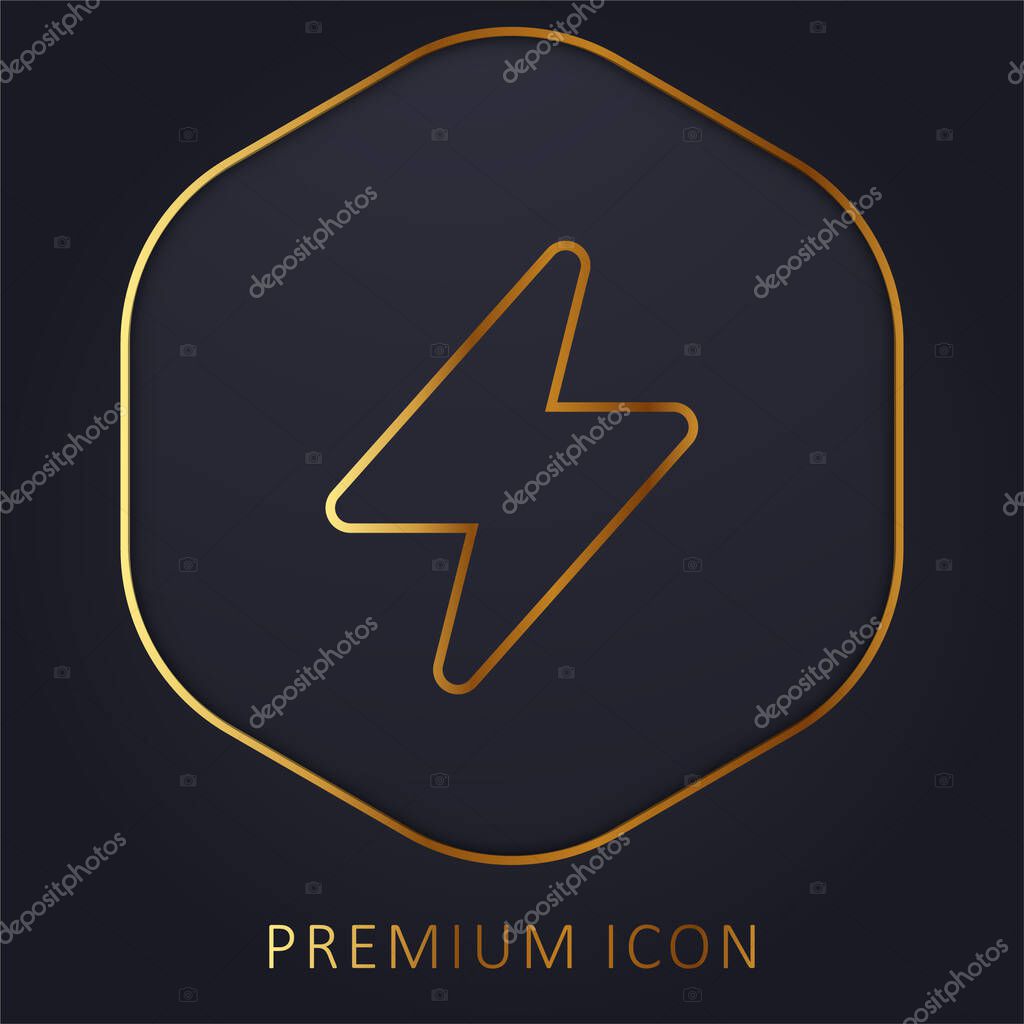 Bolt golden line premium logo or icon