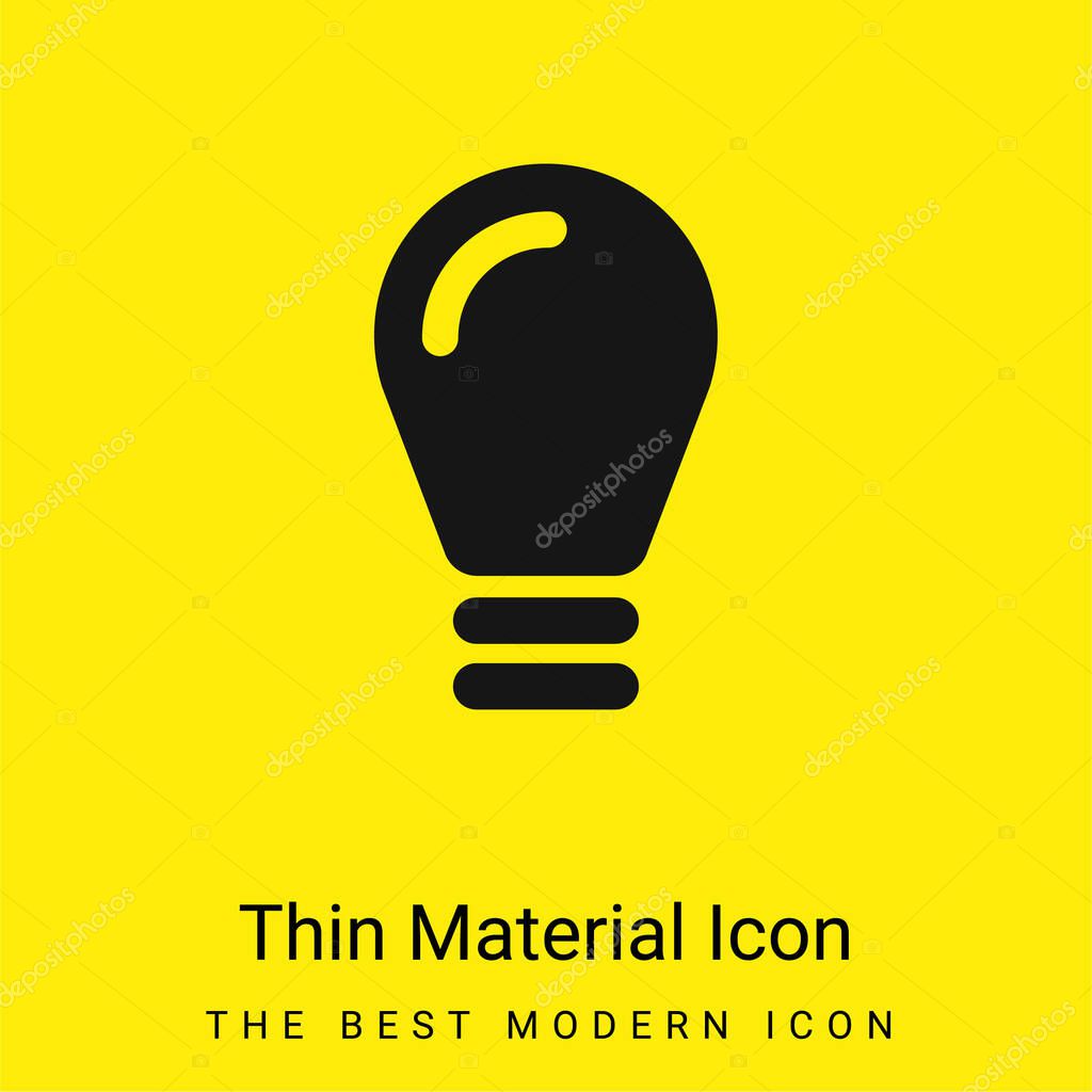 Black Lightbulb minimal bright yellow material icon