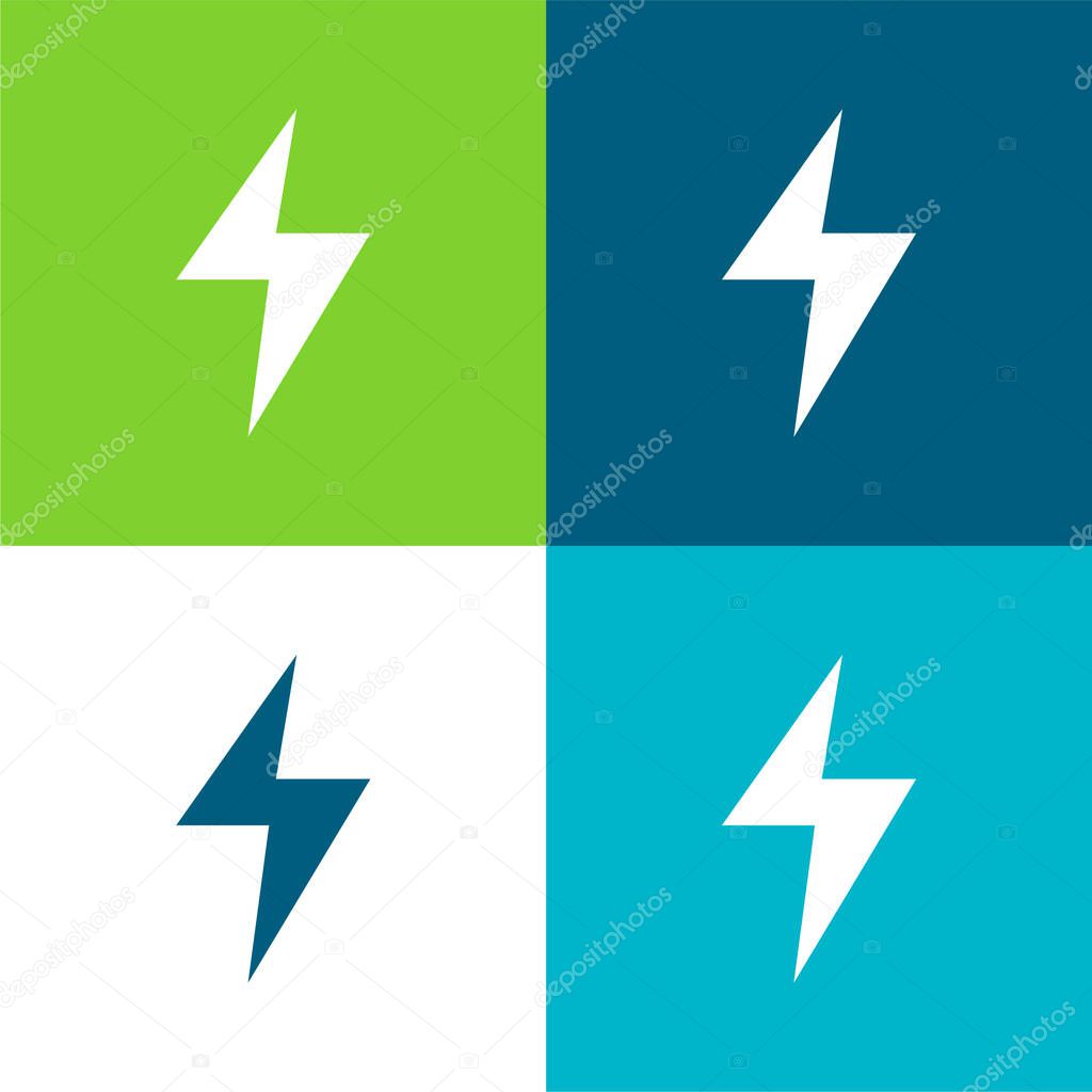 Bolt Flat four color minimal icon set