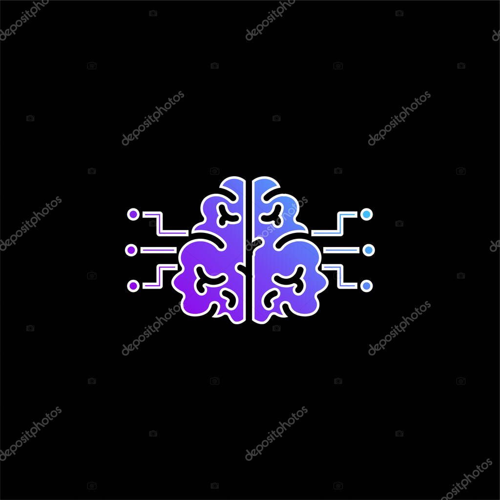 Brain blue gradient vector icon